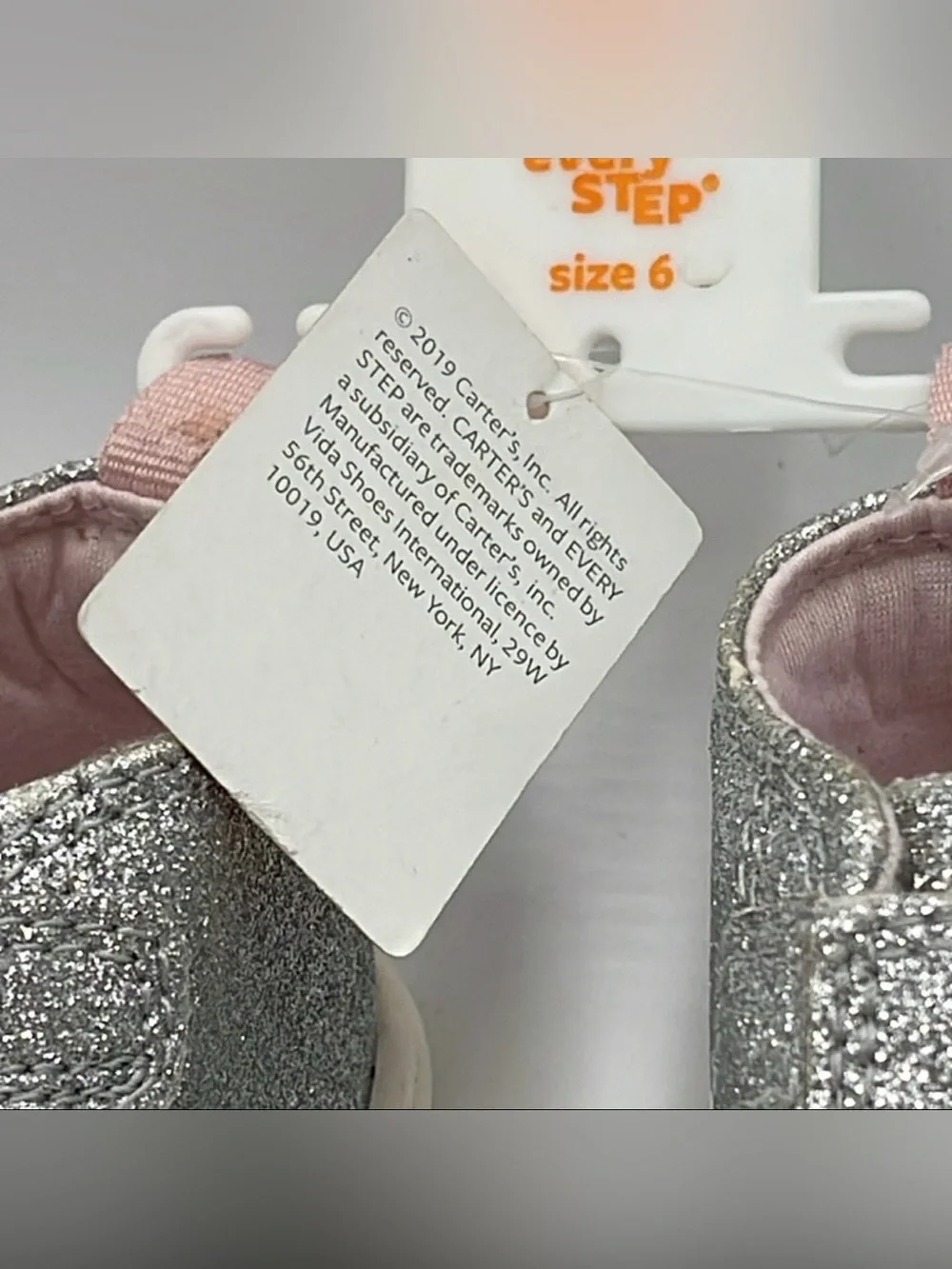 NWT Carter's Every Step Silver Glitter Shoes Size 6m